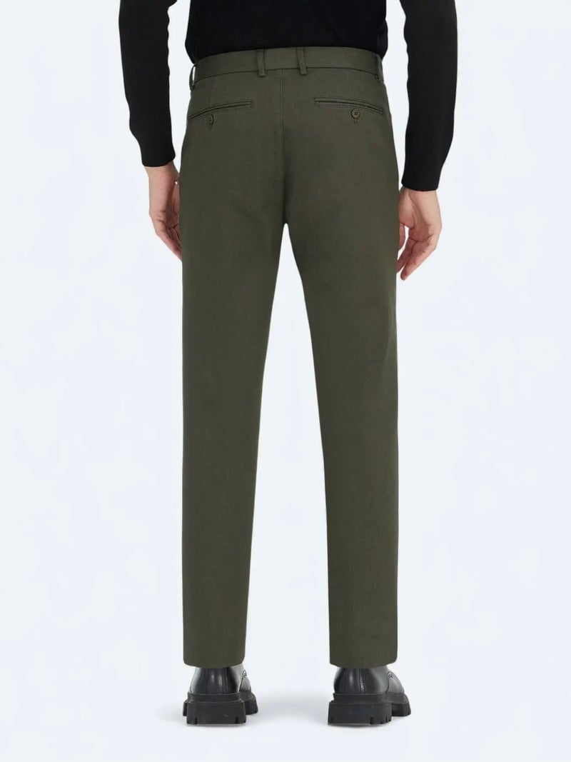 Kip Light Green Weaving Regular Fit Casual Cotton Blended Trousers - Image 5